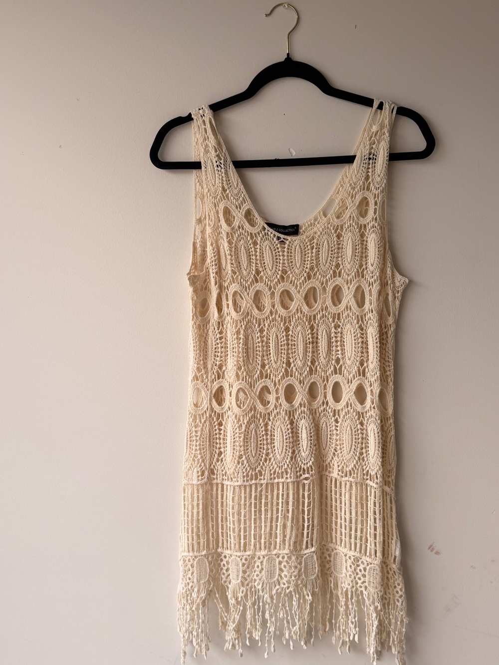 Crochet Fringe Tunic in Cream